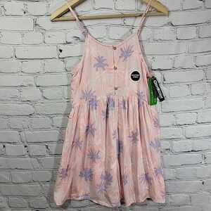OshKosh Girls Summer Romper Jumper Size 14 Pink Blue Palm Tree Print New w/ Tags